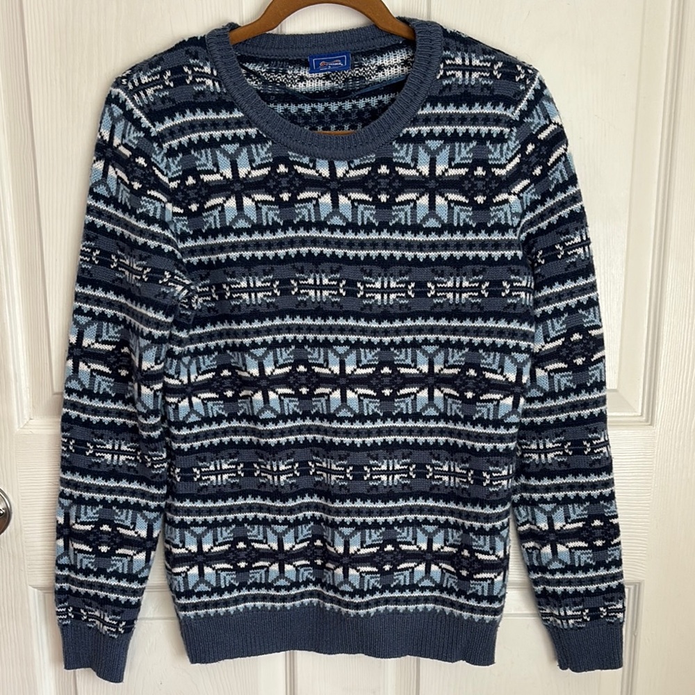 Le Tigre Blue Fair Isle Patterned Sweater size Small wool blend sweater